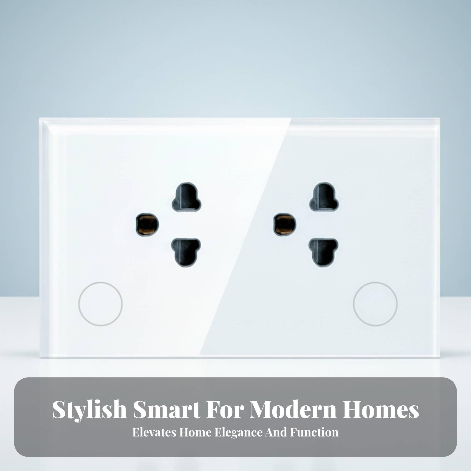 Timer Dual Outlet - ปลั๊กติดผนังอัจฉริยะแบบคู่พร้อมระบบ Matter Enabled Wifi สำหรับระบบบ้านอัจฉริยะ Ios